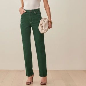 Reformation • Cowboy High Rise Straight Jeans • Emerald